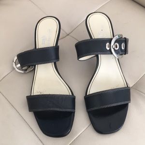 Anne Klein Leather sandals with heel 6.5